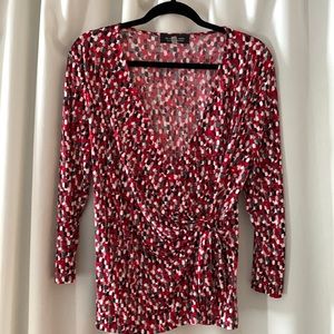 Black Label Evan Picone faux wrap blouse